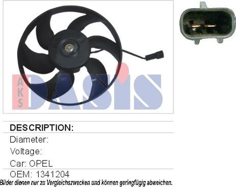 AKS Dasis 158440N - Fan, radiator autospares.lv