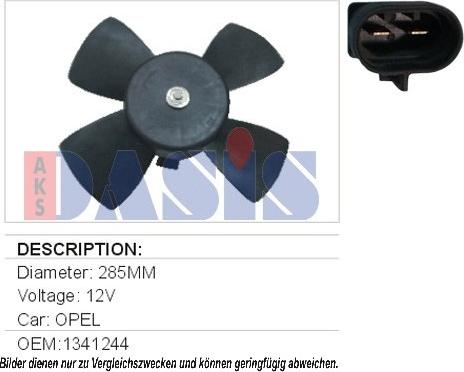 AKS Dasis 158007N - Fan, radiator autospares.lv