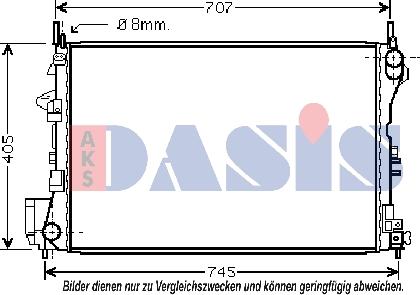 AKS Dasis 152013N - Radiator, engine cooling autospares.lv