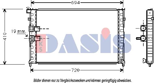 AKS Dasis 160490N - Radiator, engine cooling autospares.lv