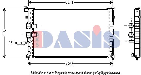 AKS Dasis 160520N - Radiator, engine cooling autospares.lv