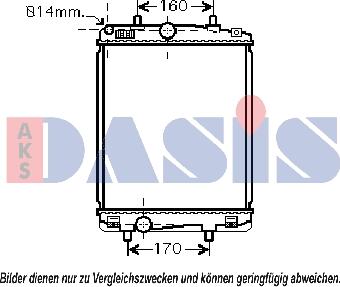 AKS Dasis 160095N - Radiator, engine cooling autospares.lv