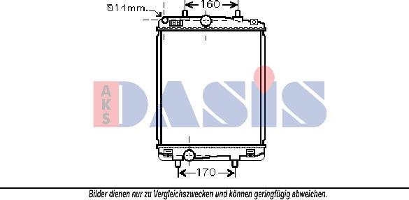 AKS Dasis 160092N - Radiator, engine cooling autospares.lv