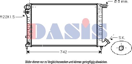 AKS Dasis 160042N - Radiator, engine cooling autospares.lv