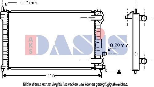 AKS Dasis 160063N - Radiator, engine cooling autospares.lv