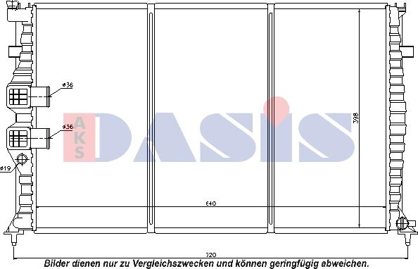 AKS Dasis 160009N - Radiator, engine cooling autospares.lv