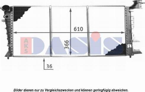 AKS Dasis 160024N - Radiator, engine cooling autospares.lv