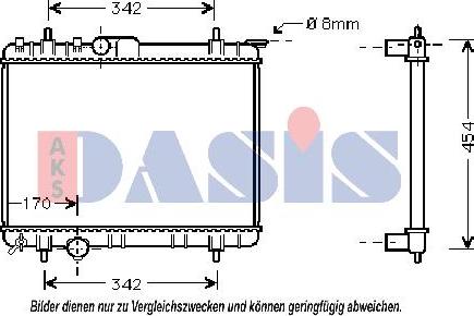 AKS Dasis 160022N - Radiator, engine cooling autospares.lv