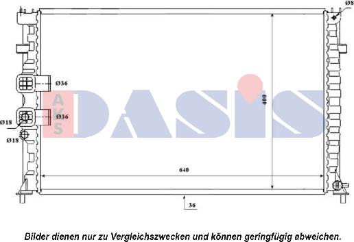 AKS Dasis 160079N - Radiator, engine cooling autospares.lv