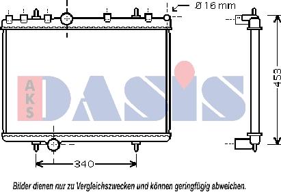 AKS Dasis 160105N - Radiator, engine cooling autospares.lv