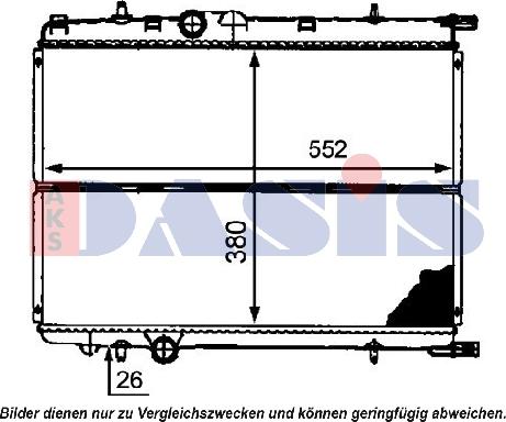 AKS Dasis 160118N - Radiator, engine cooling autospares.lv