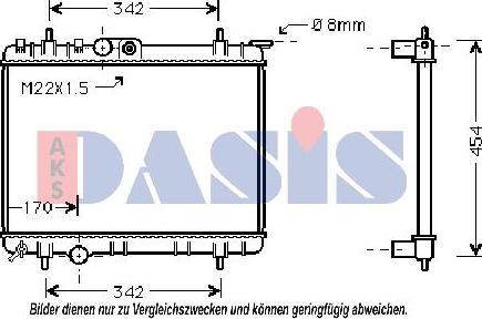 AKS Dasis 161470N - Radiator, engine cooling autospares.lv