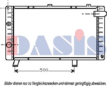 AKS Dasis 161130N - Radiator, engine cooling autospares.lv