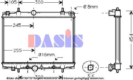 AKS Dasis 161840N - Radiator, engine cooling autospares.lv