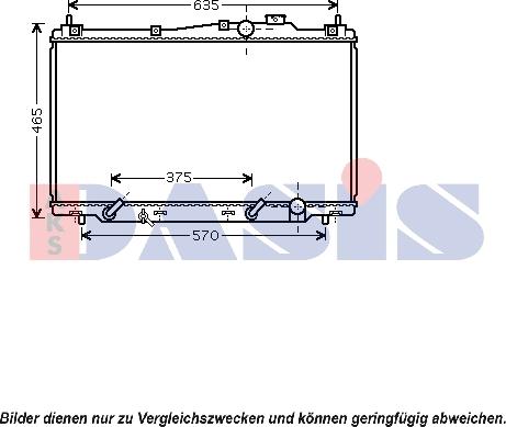 AKS Dasis 100054N - Radiator, engine cooling autospares.lv