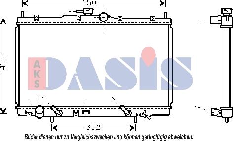 AKS Dasis 100019N - Radiator, engine cooling autospares.lv