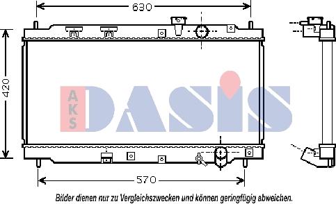 AKS Dasis 100039N - Radiator, engine cooling autospares.lv