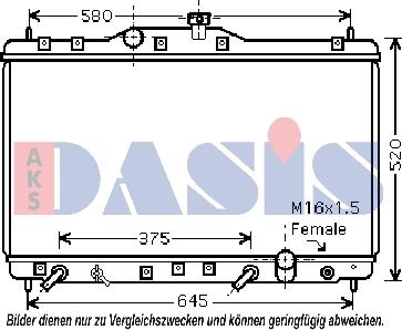 AKS Dasis 100034N - Radiator, engine cooling autospares.lv