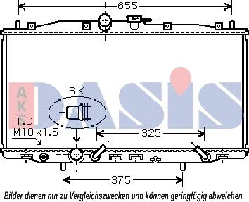 AKS Dasis 100037N - Radiator, engine cooling autospares.lv