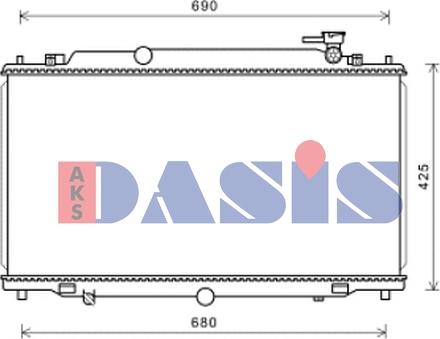 AKS Dasis 110092N - Radiator, engine cooling autospares.lv