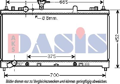 AKS Dasis 110067N - Radiator, engine cooling autospares.lv