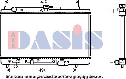 AKS Dasis 110026N - Radiator, engine cooling autospares.lv