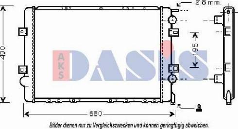 AKS Dasis 180046N - Radiator, engine cooling autospares.lv