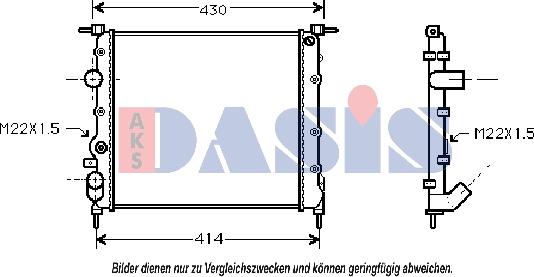 AKS Dasis 180021N - Radiator, engine cooling autospares.lv