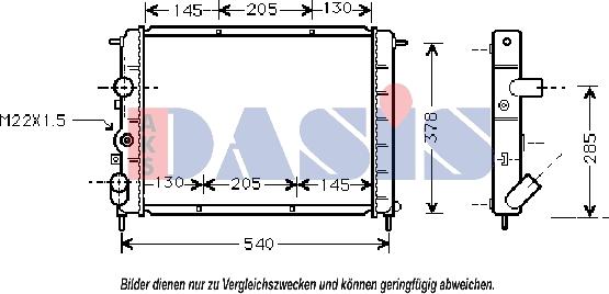 AKS Dasis 181560N - Radiator, engine cooling autospares.lv