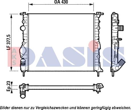 AKS Dasis 181700N - Radiator, engine cooling autospares.lv