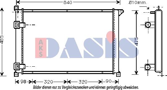 AKS Dasis 181730N - Radiator, engine cooling autospares.lv