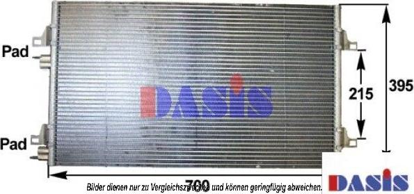 AKS Dasis 182002N - Condenser, air conditioning autospares.lv