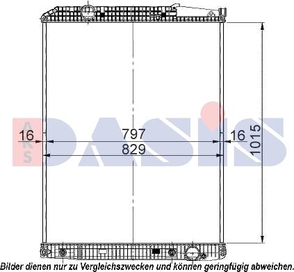 AKS Dasis 134300S - Radiator, engine cooling autospares.lv