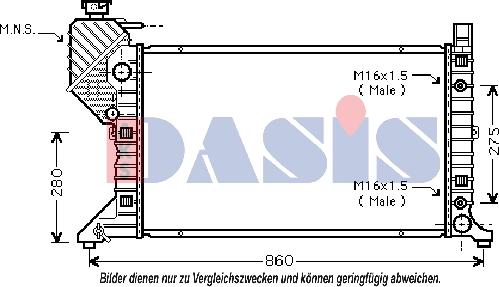 AKS Dasis 130003N - Radiator, engine cooling autospares.lv