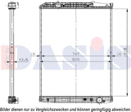 AKS Dasis 131005S - Radiator, engine cooling autospares.lv