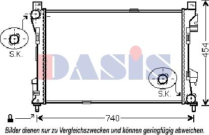 AKS Dasis 120078N - Radiator, engine cooling autospares.lv