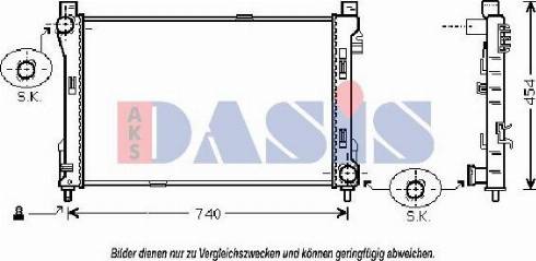 AKS Dasis 121980N - Radiator, engine cooling autospares.lv