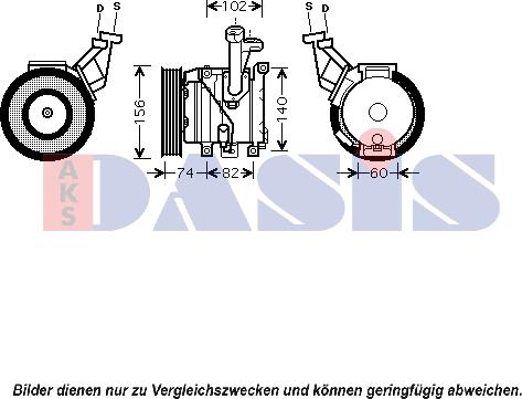 AKS Dasis 850563N - Compressor, air conditioning autospares.lv