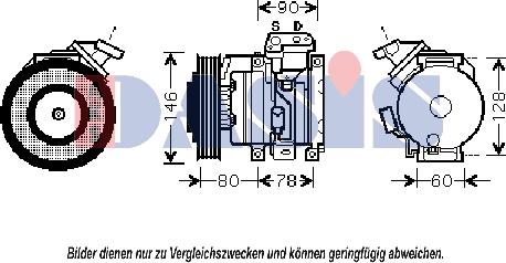 AKS Dasis 850850N - Compressor, air conditioning autospares.lv