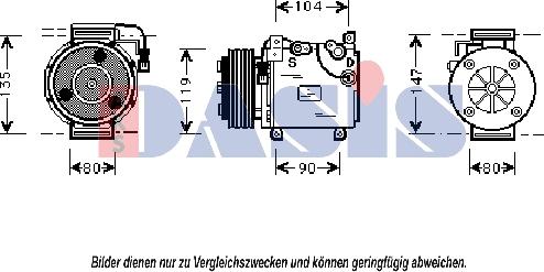 AKS Dasis 850801N - Compressor, air conditioning autospares.lv