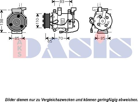 AKS Dasis 850375N - Compressor, air conditioning autospares.lv