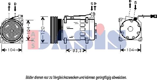 AKS Dasis 850782N - Compressor, air conditioning autospares.lv