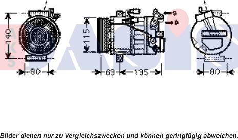 AKS Dasis 851922N - Compressor, air conditioning autospares.lv