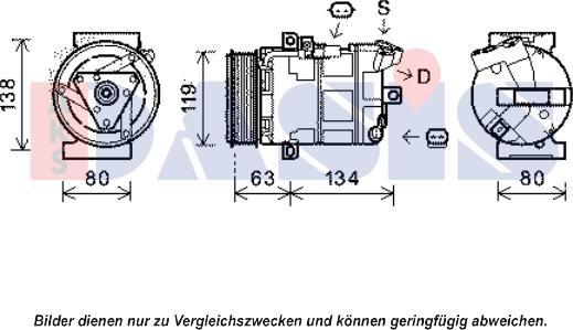 AKS Dasis 851978N - Compressor, air conditioning autospares.lv