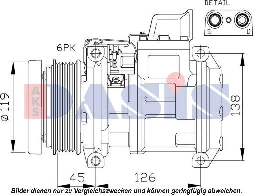 AKS Dasis 851444N - Compressor, air conditioning autospares.lv