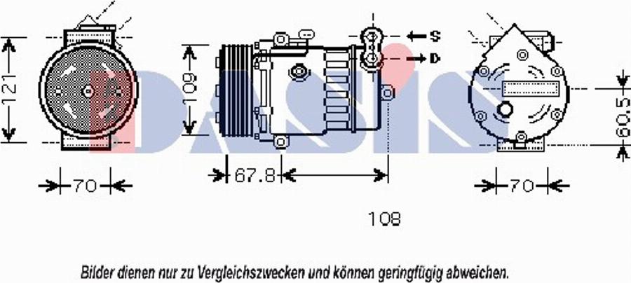 AKS Dasis 851445N - Compressor, air conditioning autospares.lv