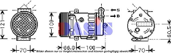 AKS Dasis 851409N - Compressor, air conditioning autospares.lv