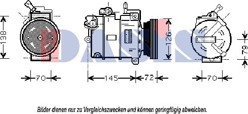 AKS Dasis 851407N - Compressor, air conditioning autospares.lv