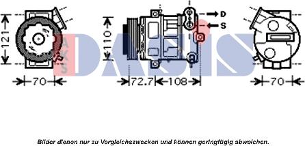 AKS Dasis 851555N - Compressor, air conditioning autospares.lv