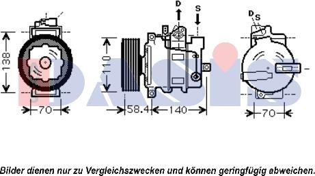 AKS Dasis 851657N - Compressor, air conditioning autospares.lv